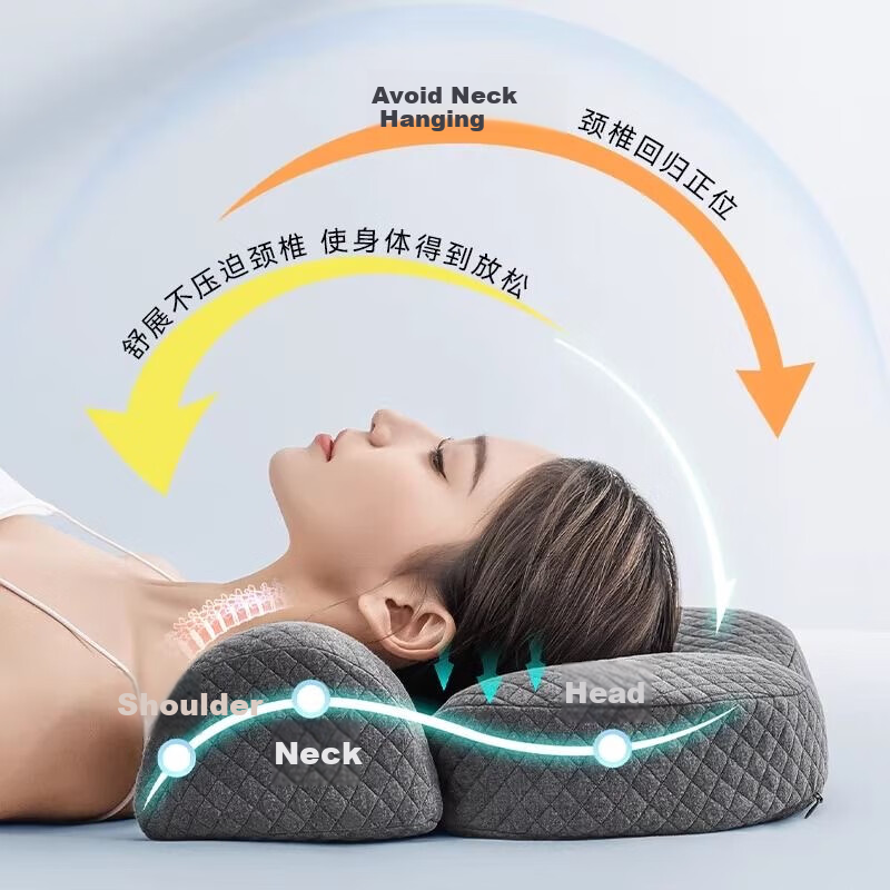 Aijiepu Cervical Pillow Neck Support Pillow Memory Foam Anti-Snore Deep Sleep Pillow for Adults Cervical Spondylosis Nap Pillow