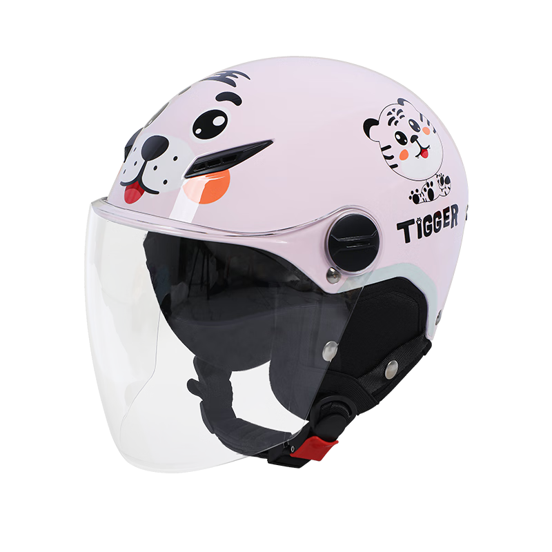 MYARMOR Children's Helmet, Electric Vehicle New National Standard 3C Certified Motorcycle Half Helmet, Lightweight Safety Helmet for Boys And Girls, Suitable for All Seasons, One Size Fits All (48-55), Pink