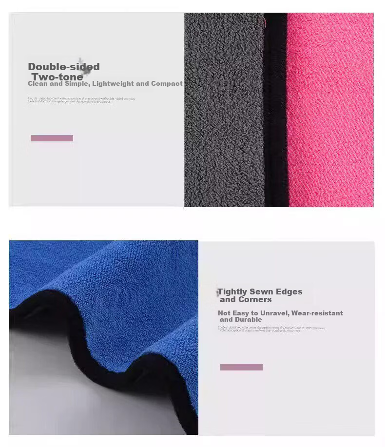 Mishiguang Microfiber Cleaning Cloths 30x30cm 5-Pack Double-Sided Absorbent Plush Dishwashing and Car Cleaning Towels 2