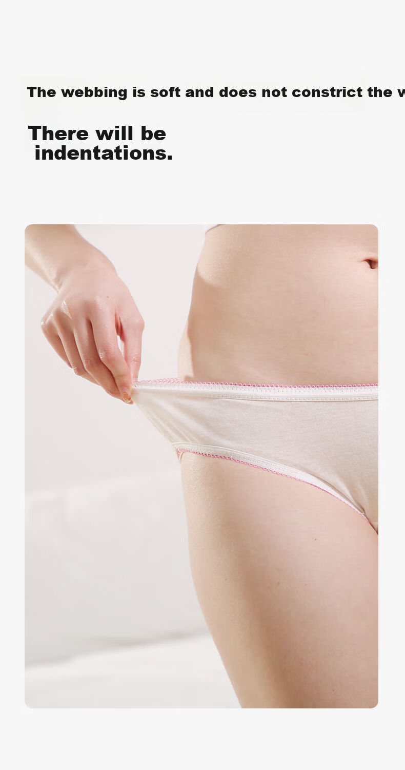 Yalu Disposable Women's Cotton Crotch Underwear 7-Pack Individually Wrapped Double-Layer Wash-Free Maternity Travel Vacation 18