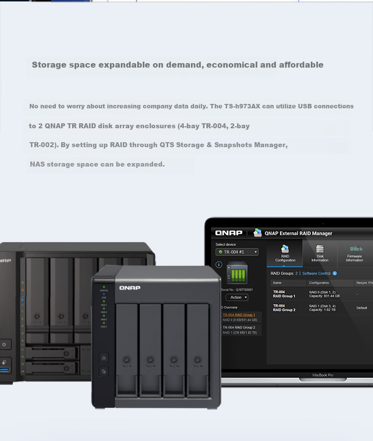 QNAP TS-h973AX 32GB 9-Bay 10GbE NAS Network Storage Server Hybrid Drive Configuration Private Cloud Disk (No Internal Hard Drive) 9
