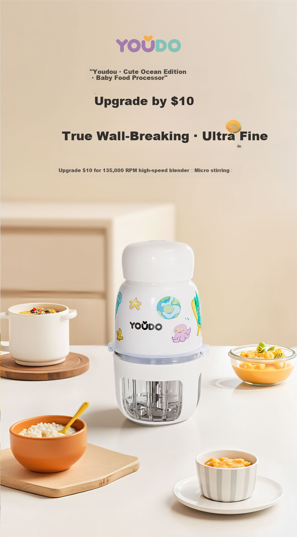 YouDo Baby Food Processor Multifunctional Blender Meat Grinder Food Grinder Tool 1