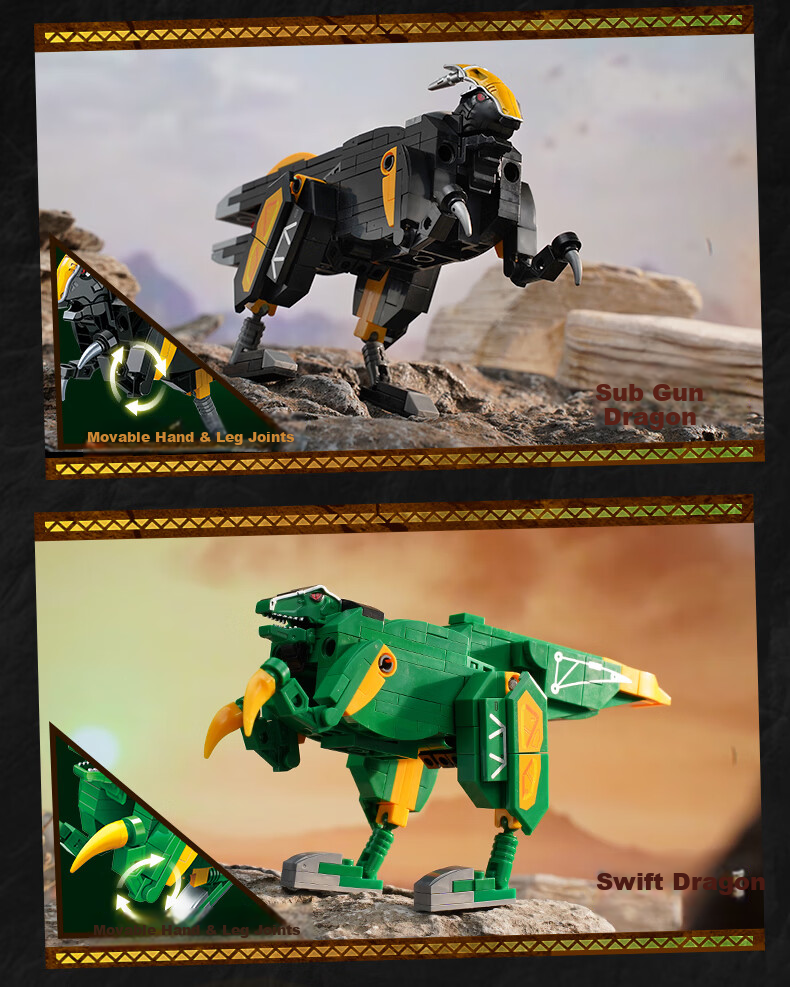 Mighty Super Squad Beast Electric Squad Dinosaur Model Building Blocks Toy Kids Birthday Gift Swift Claw Dragon 82005 6