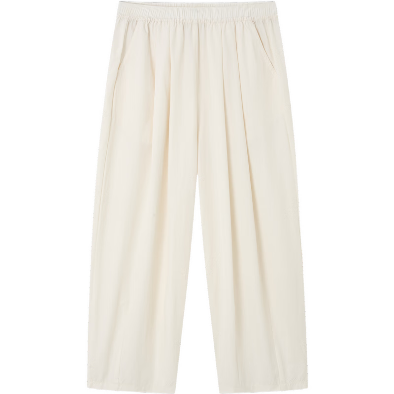 Demana Pear-Shaped Comfort Zone Summer Simple Style Nine-Point Straight Elastic Waist Slim Fit Petite Versatile Women's Casual Pants