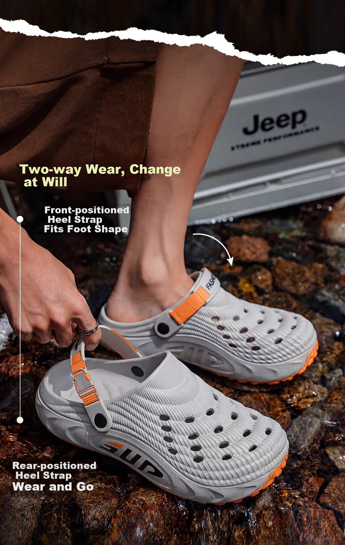 TZLDN Men's Non-Slip Ventilated Summer Outdoor Beach Creek Walking Sandals Dual-Purpose EVA Odor-Resistant Slippers for Driving and Outdoor Wear 7