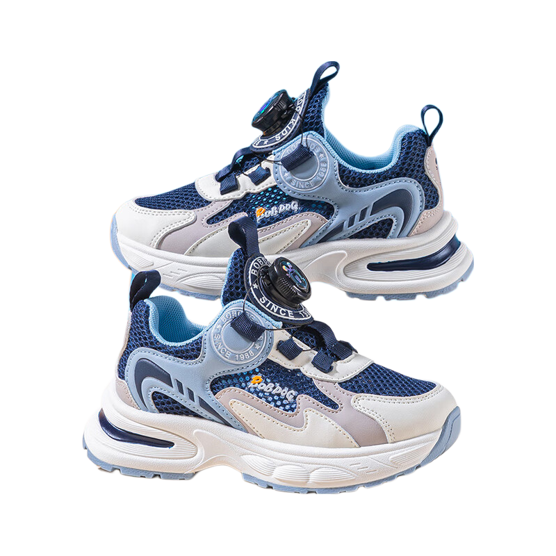 Babu Bean Boys Summer Single Mesh Breathable Dad Sneakers Children's Sports Shoes 103552146 Navy Blue/Beige Size 27