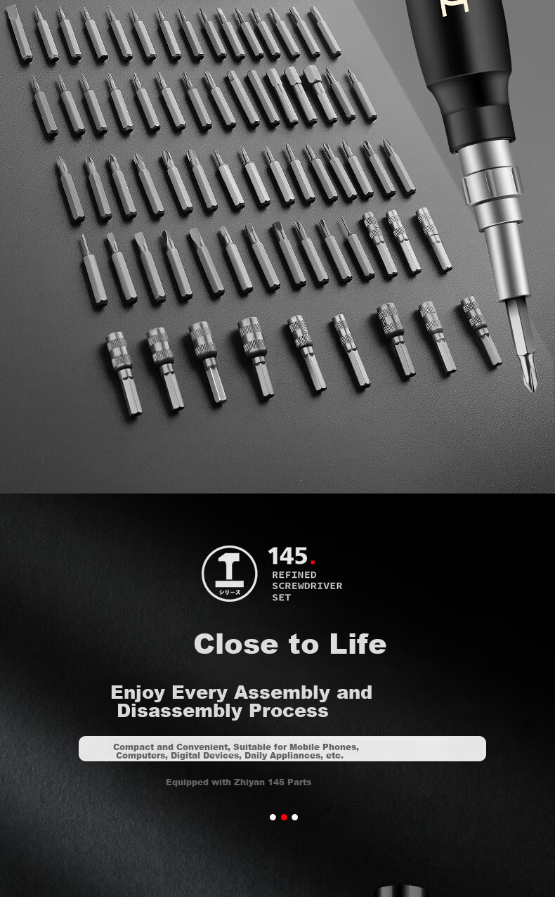 GREENER 145-in-1 Precision Screwdriver Set Household Laptop Disassembly Tools Multi-functional Phillips Flathead Hex Torx 6