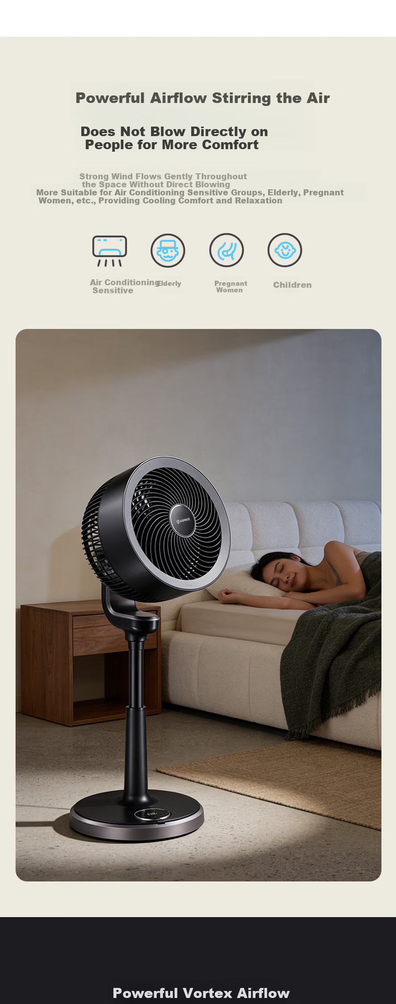 AIRMATE [Flagship Black Swan] 3D Auto Oscillating Air Circulation Fan Home Quiet Bedroom Energy Efficient DC Inverter Floor Fan FA23-RD33 2