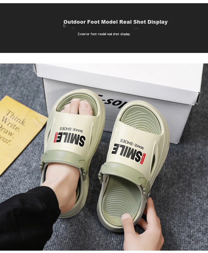 TonLion Men's Sandals 2026 Summer Comfortable Hollow Shoes Thick Sole Casual Slippers Black Size 42-43 4