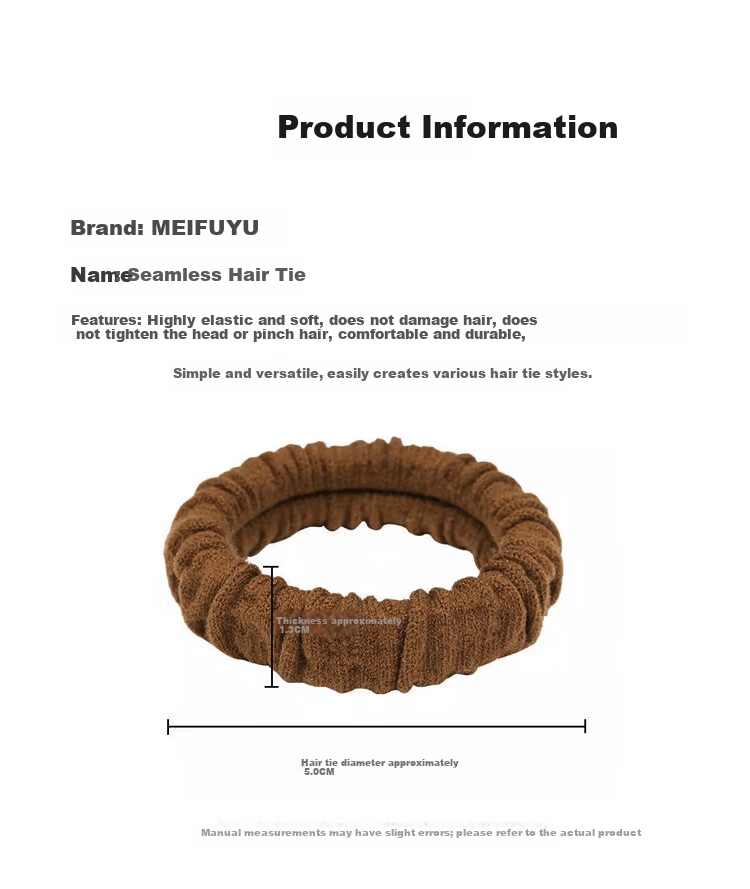 MEIFUYU Thickened Seamless Hair Ties Black 10pcs High Elastic Hair Bands Hair Ropes WH7250 2