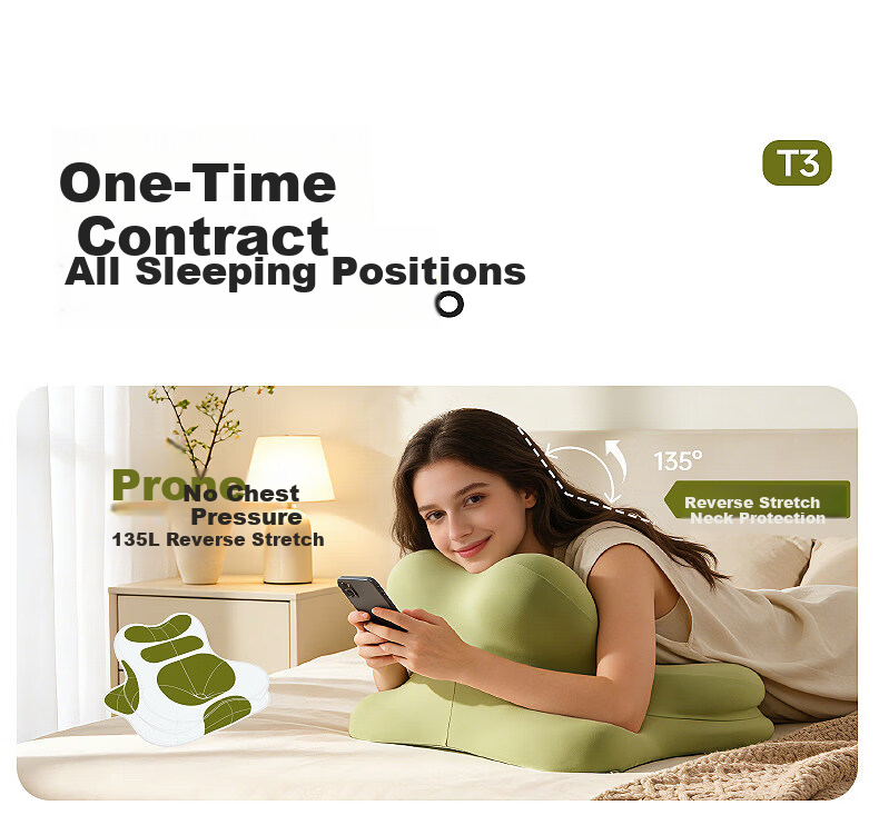 CORY Prone Sleeping Pillow Multifunctional Phone Holder Pillow Green 3