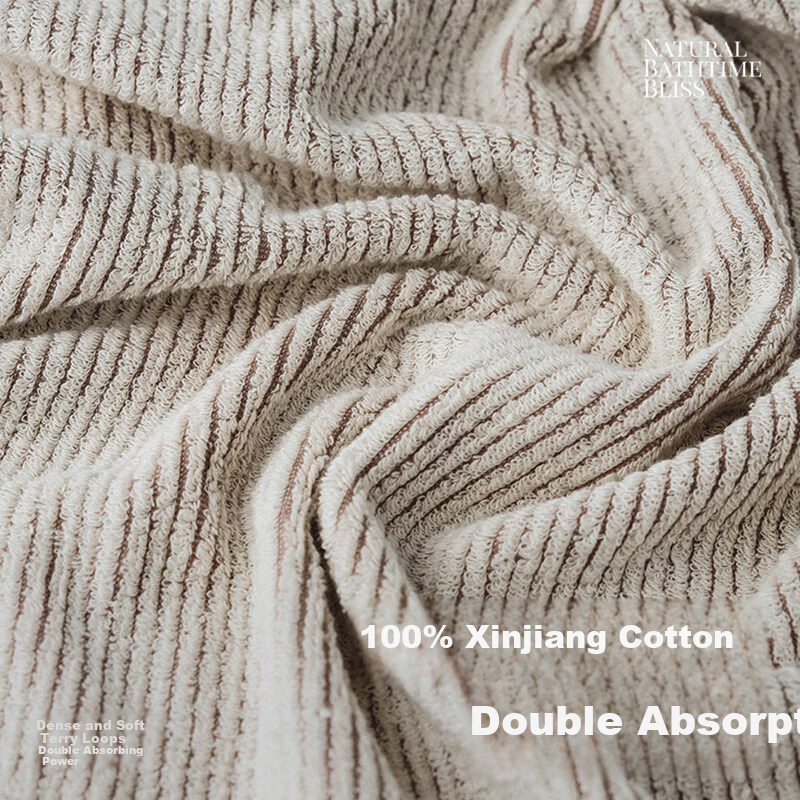KRRAMEL 100% Pure Cotton Highly Absorbent Adult Face Towel Soft Cotton Bath Towel Wheat Field Brown