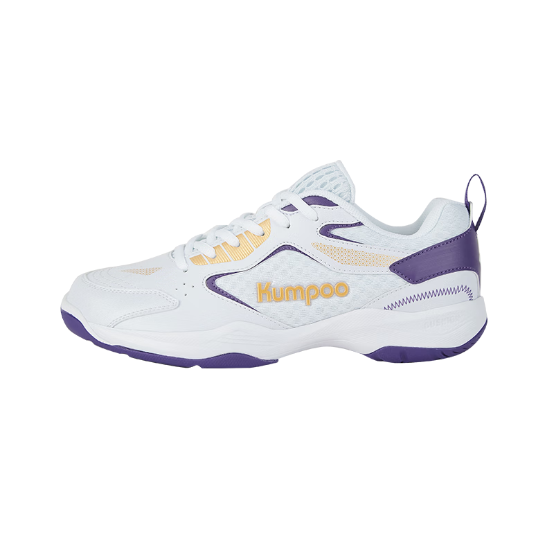 KUMPOO KHR-E260 Wang Xiaoyu Edition Non-Slip Shock Absorption Comfortable Breathable Badminton Shoes Size 43 White/Purple