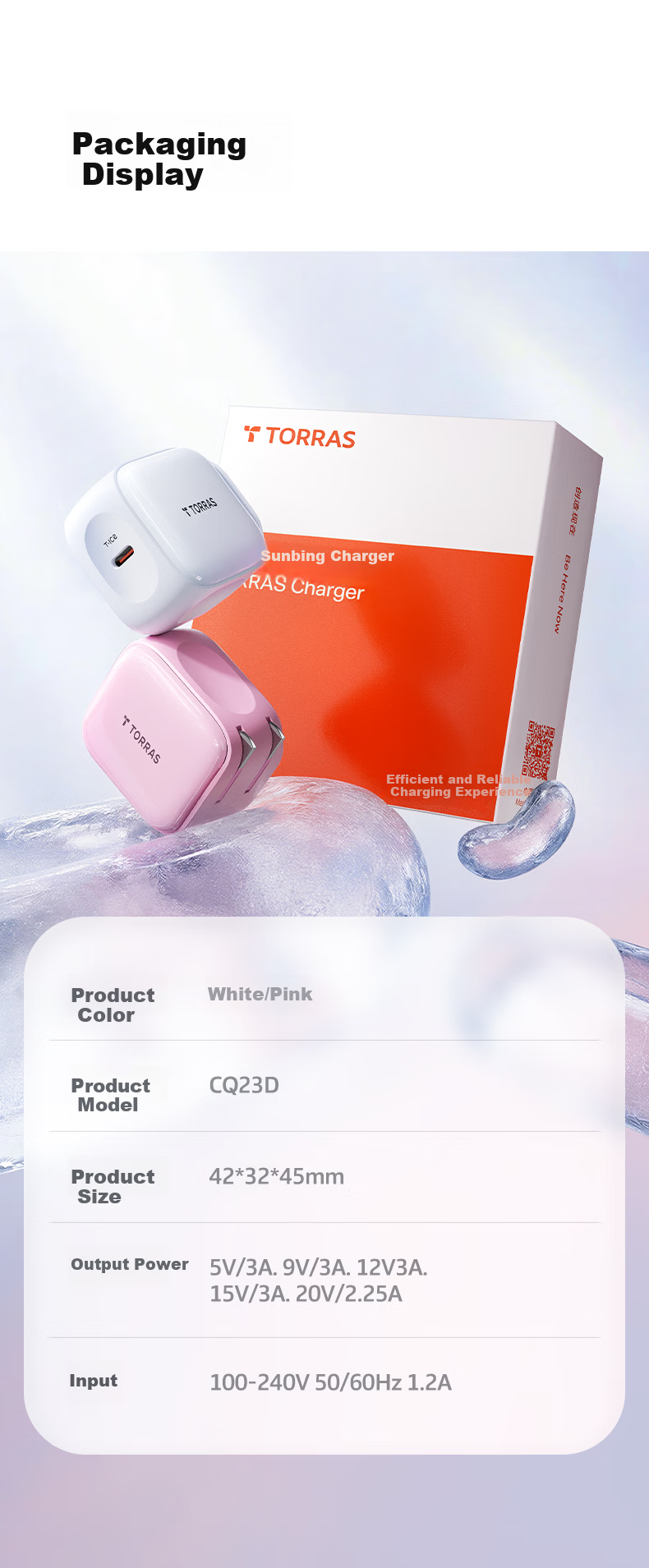 Torras Apple Charger [2026 New Model | Low Temperature Protection] iPhone 17 Pro Max 45W GaN Fast Charger Set Xiao Bing Charge Lite Compatible with Original 16 15