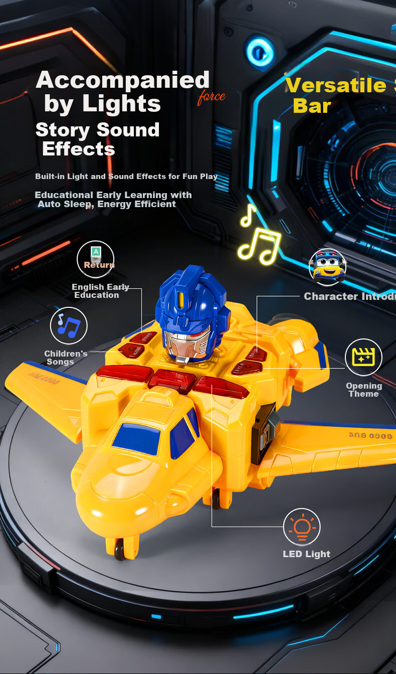Anby Families Kids Transformable School Bus Fire Truck Toy 3-6 Years Boys Car Model Children's Day Gift 5