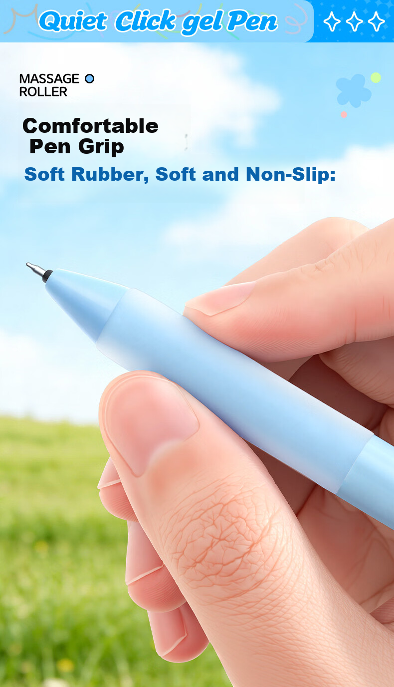 AIHAO Detective Conan 0.5mm Retractable Gel Pen Student Exam Water-Based Quick-Dry Black Pen 3-Pack DGP435A 6