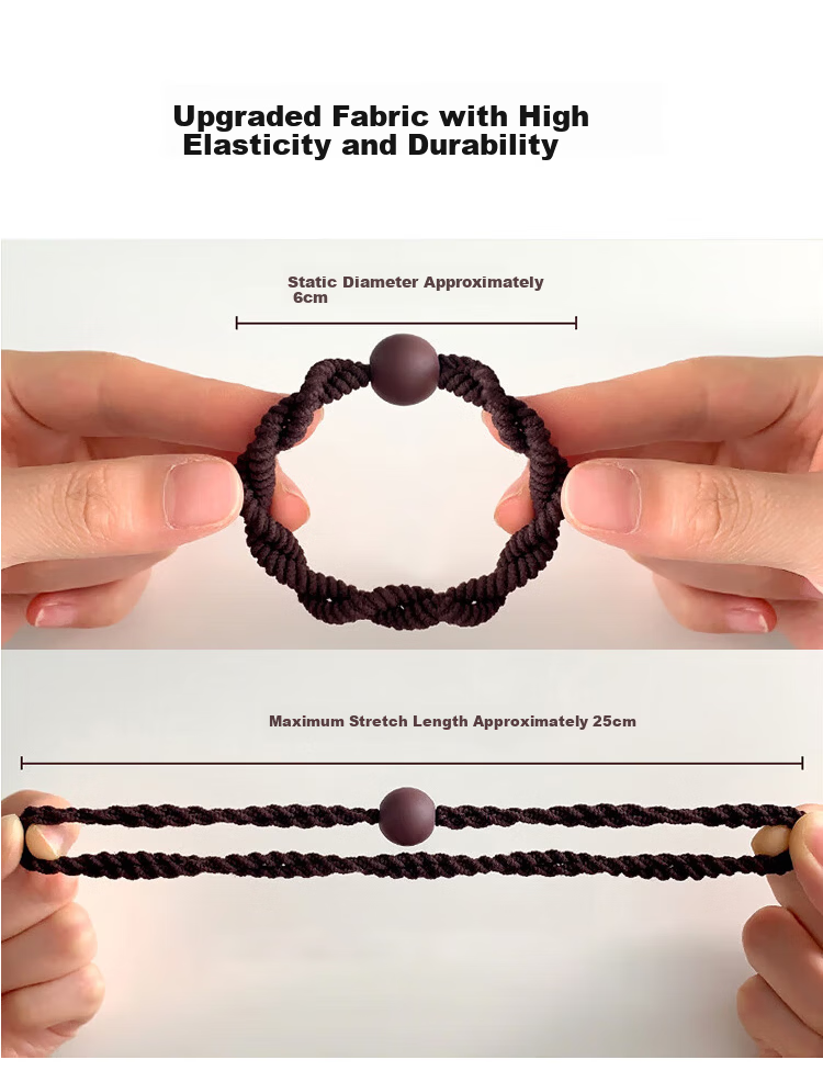 Yefili 12-Pack High Elasticity Seamless Extra Wide Thick Hair Ties Durable Hair Bands for Women High Ponytail Hair Accessories 4