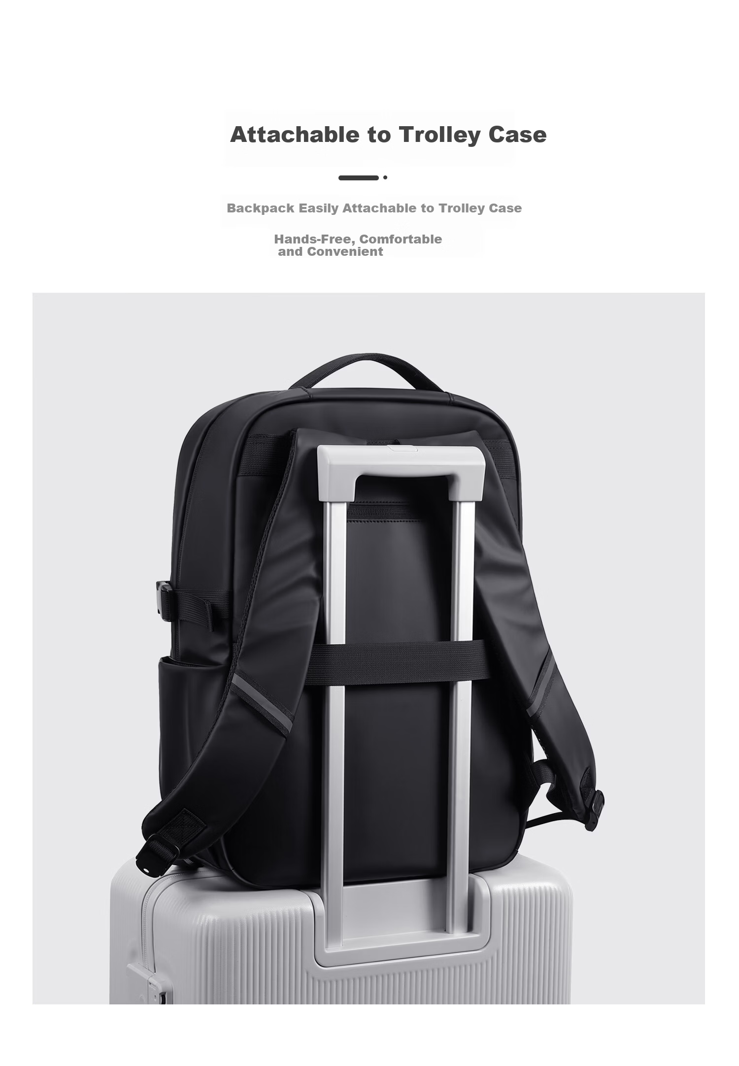 V.NINE Men's Backpack Travel Bag 15.6/16 Inch Laptop Bag Large Capacity Business Commuter Bag 8