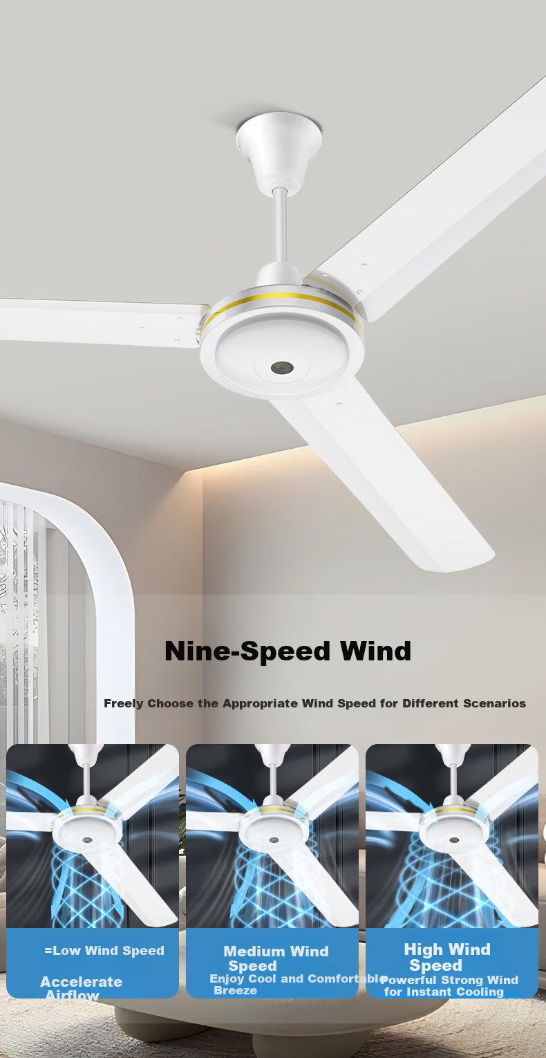 Diamond Brand Ceiling Fan DC Inverter Home Living Room Quiet Energy-Saving 1.4m 56-inch Ceiling Fan First-Class Energy Efficiency DS56-18H(F)DCP 7
