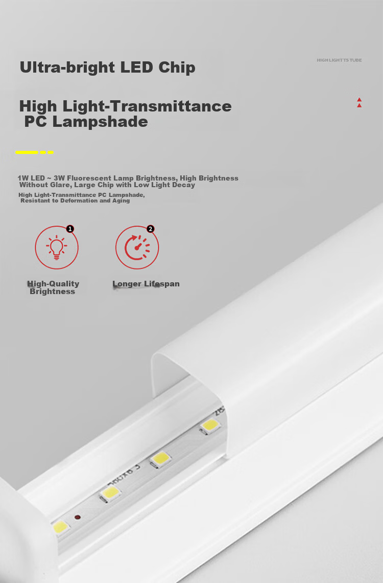 CARE T5 LED Integrated Bracket Lamp Tube 16W 1.2m 6000K Daylight Bright Light Tube 4