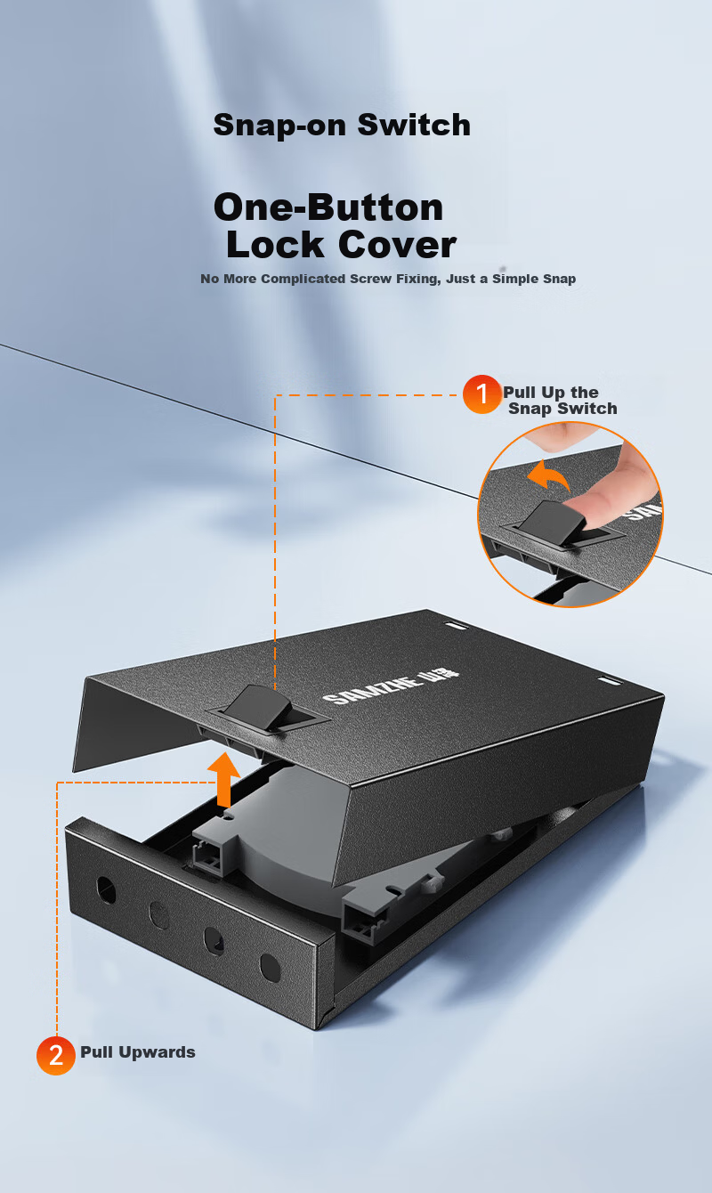 Sanze Fiber Optic Terminal Box 4-Port 4-Core SC Single-Mode Rack-Mount Fiber Distribution Frame Fully Loaded Pigtail Flange Wall-Mounted Desktop Telecom Grade Fiber Splice Box ZDH-SC4S 7