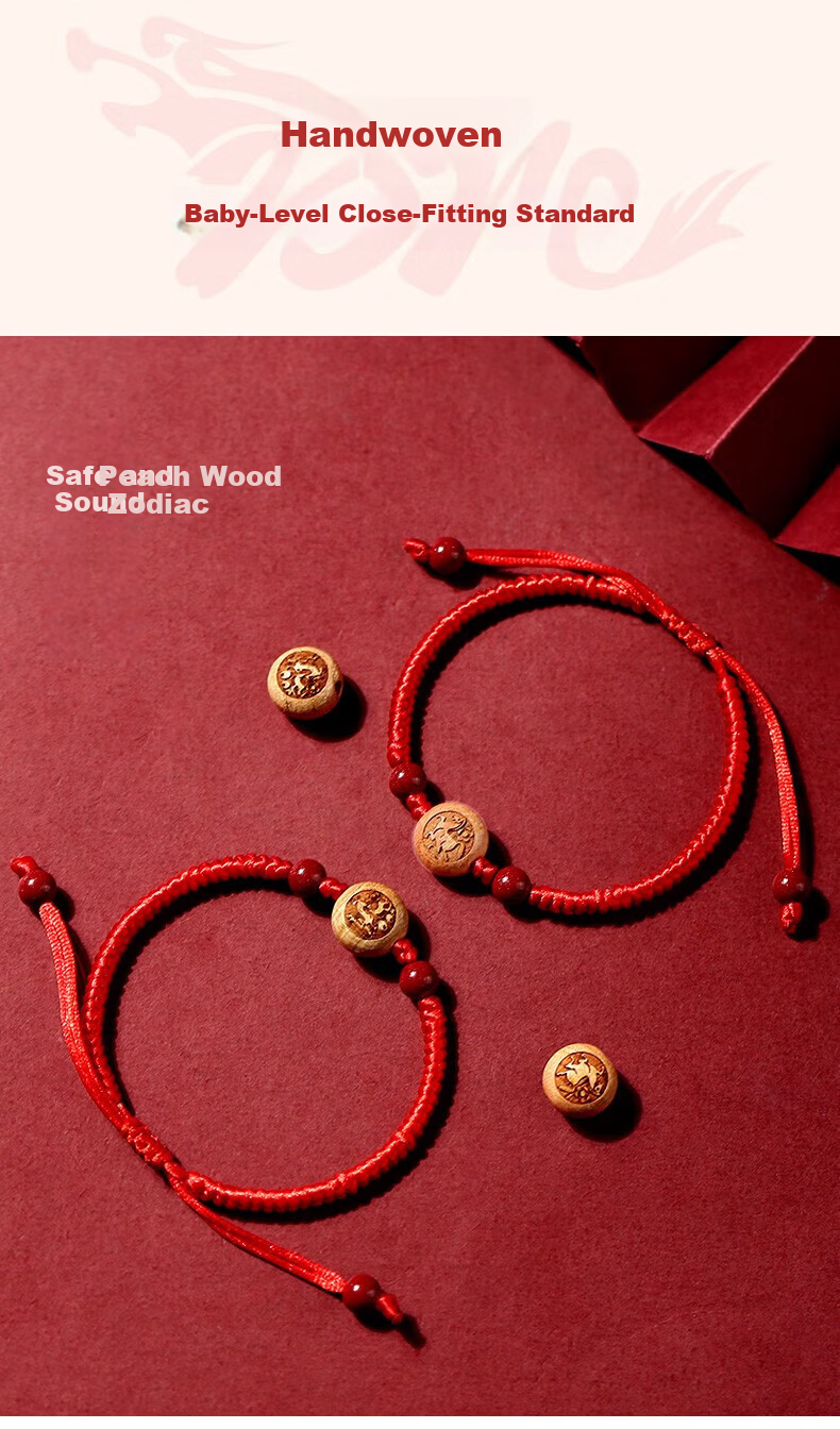 Benming Tang Red String Bracelet for Women Authentic Old Peach Wood Cinnabar Amulet Good Luck Charm High School Exam Blessing Gift Birthday Present for Girlfriend 13
