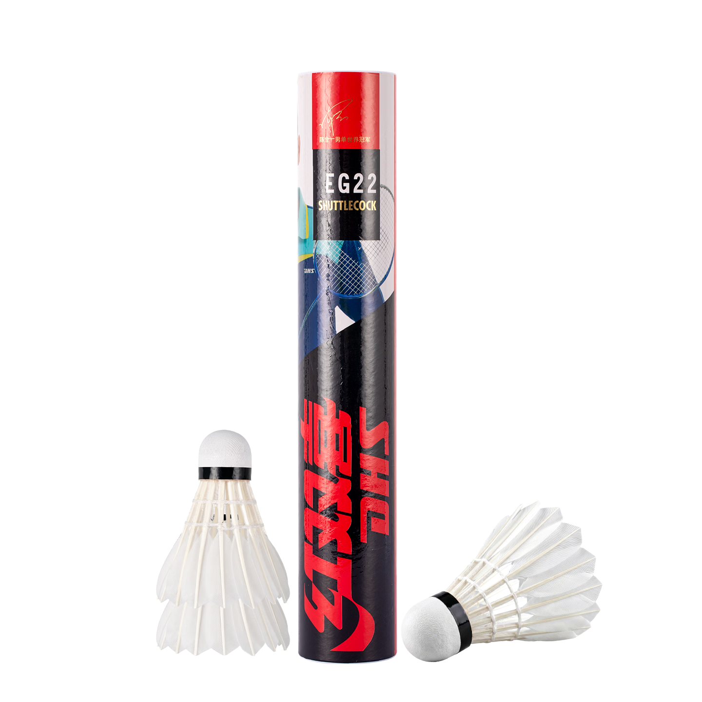 DHS Goose Feather Durable Badminton Shuttlecocks Training Grade EG22 (Pack of 12)