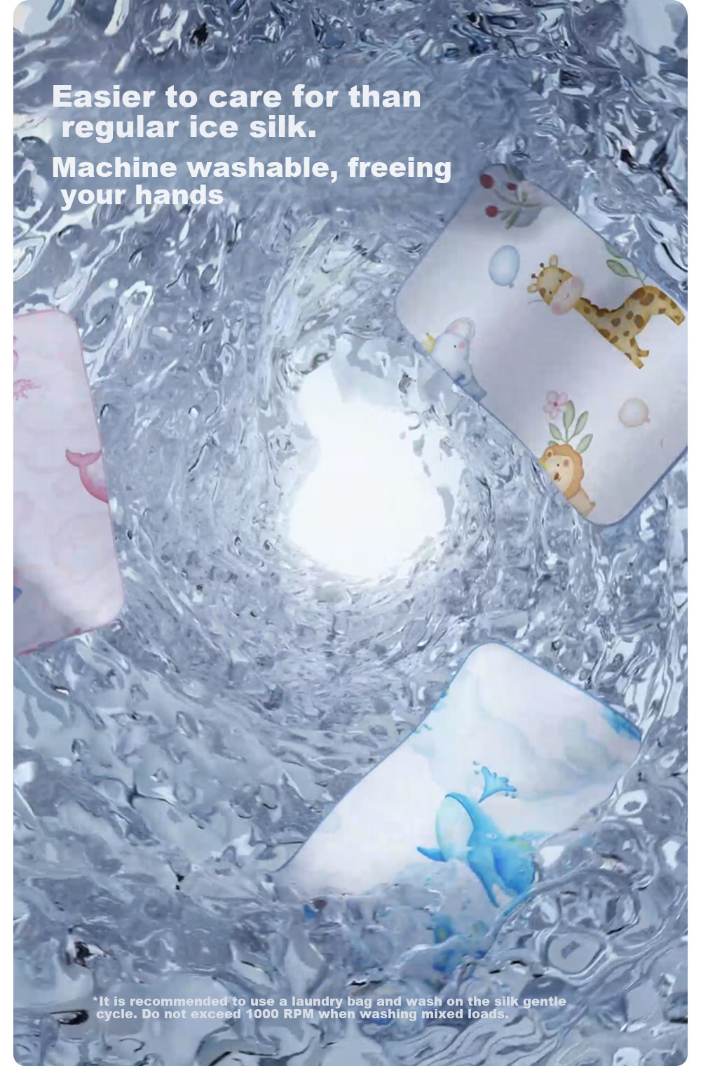 Beitais Baby Cooling Mat Breathable Ice Silk Mattress Toddler Kindergarten Nap Bed Mat Cloud Whale Fantasy 120*65cm 19