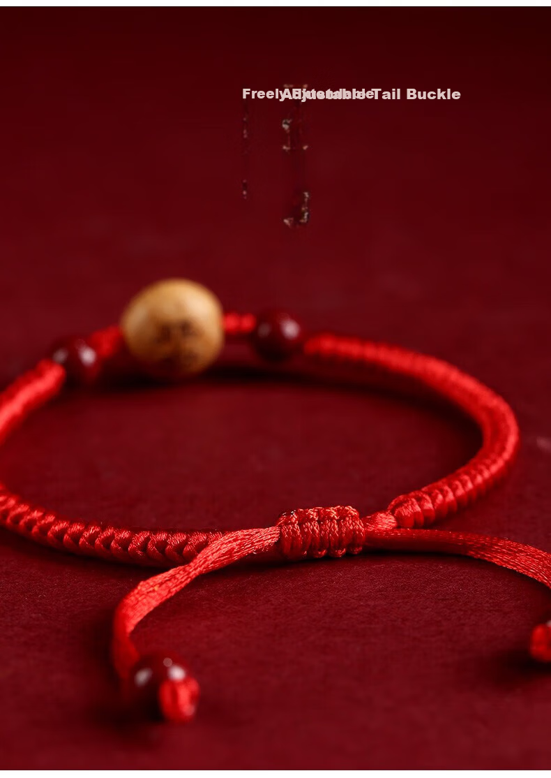 Benming Tang Red String Bracelet for Women Authentic Old Peach Wood Cinnabar Amulet Good Luck Charm High School Exam Blessing Gift Birthday Present for Girlfriend 15