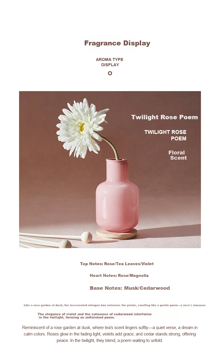 LOVEELLSS xJDear Scented Candle Birthday Gift for Girlfriend Gift Box Twilight Rose Poem 6