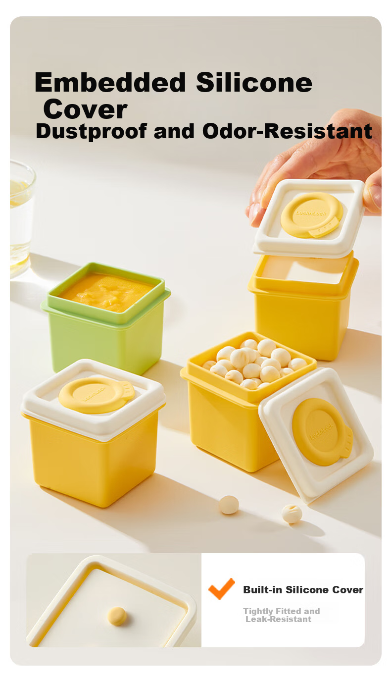 Lock&Lock Silicone Baby Food Freezer Tray Meat Puree Storage Box Frozen Food Container Kids Lunch Box 8