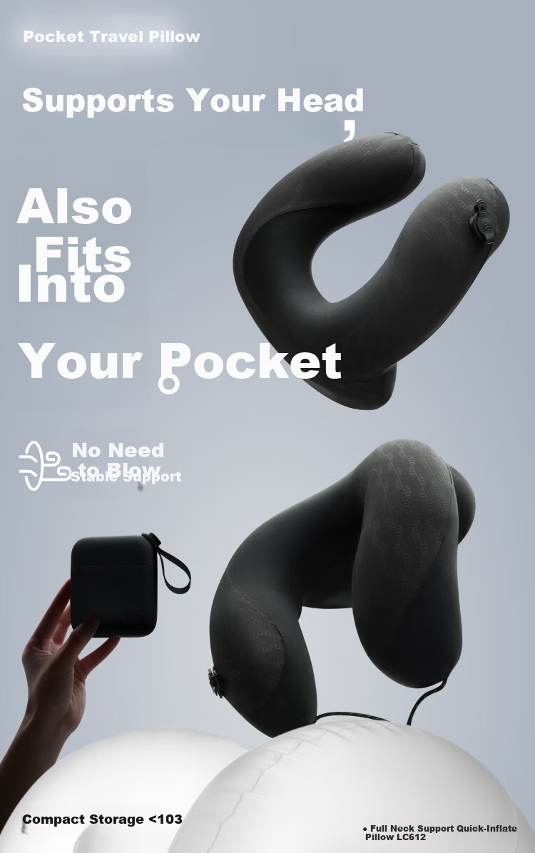 Beneunder Inflatable U-Shaped Neck Pillow Outdoor Travel Portable Full Support Neck Cushion LC612 1