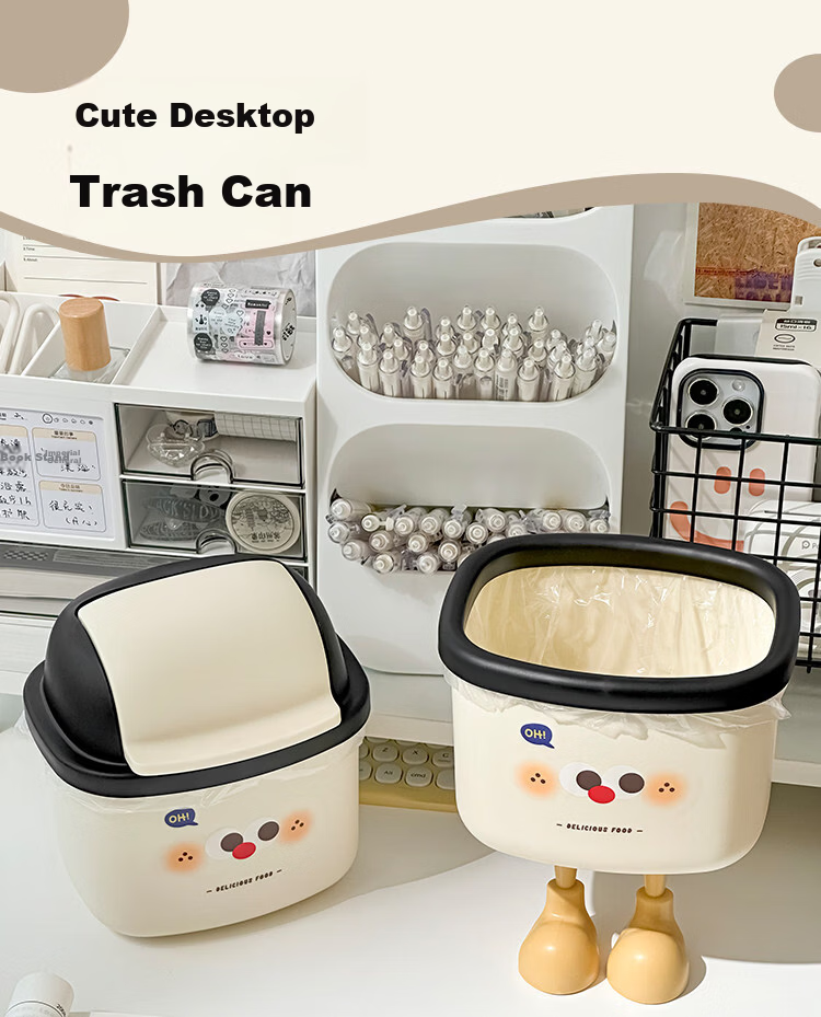 Class 3-2 Realistic Educational Kids Toy Mini Desktop DIY Trash Can Pretend Play Gift for Boys and Girls 1