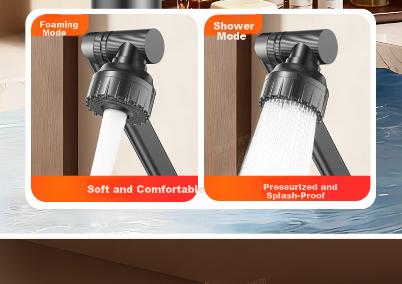 BOONEN Basin Faucet Mechanical Arm Lucky Cat Washbasin Bathroom Universal Rotatable Hot and Cold Mixer Tap 13