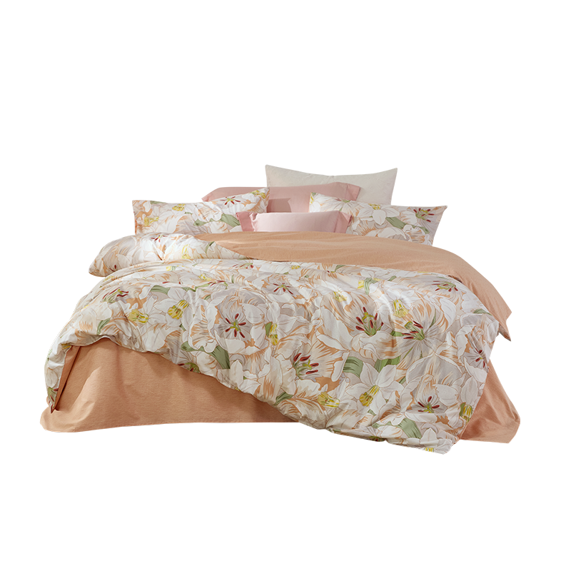 LUOLAI Home Textiles 100% Pure Cotton Bedding Set, Chinese Style Bed Sheet Duvet Cover Double Set, 220*250cm