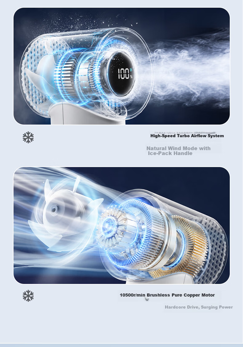 AUX Handheld Portable USB Mini Fan Long Battery Life Quiet High-Speed Energy-Saving Rechargeable Office Cooling Fan 8