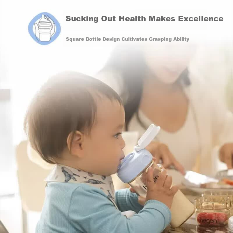 HEGEN Straw Cup Children's Training Cup Baby Direct Drinking Bottle Over 9 Months Baby Gift Set