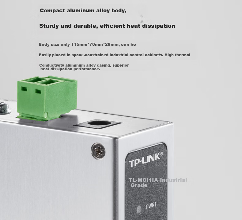 TP-LINK Industrial Fiber Optic Media Converter 1x 100Mbps ST Fiber Port 4x 100Mbps RJ45 Ports TL-MC114B-ST Industrial Grade 7