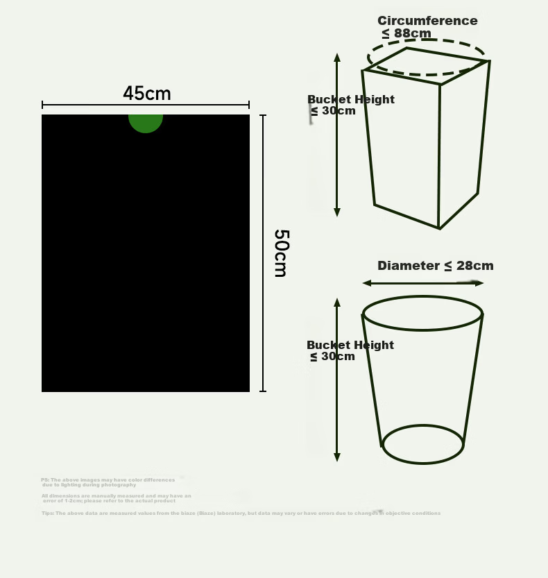 BIAZE Drawstring Trash Bags 45x50cm Double-Sided 2.4 Mil 100pcs Tear-Resistant Thickened Household Kitchen with Mugwort Scent 15
