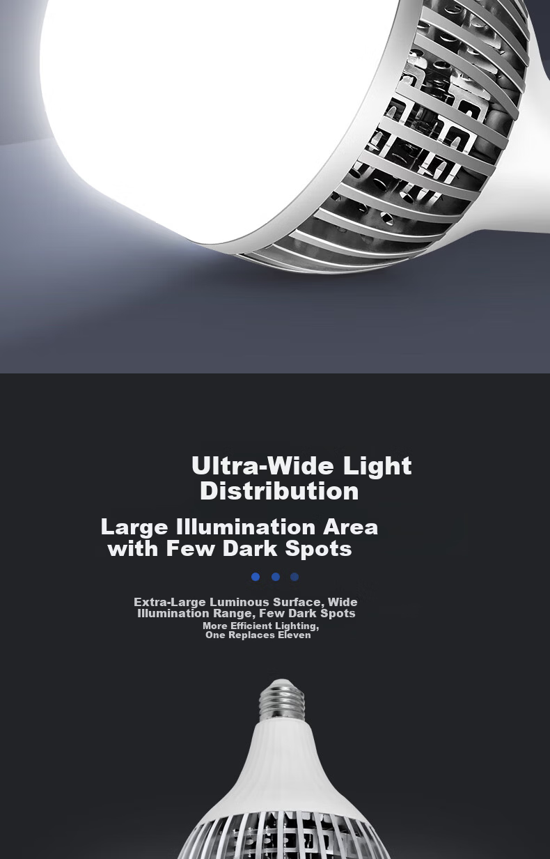 BOSAN LED Bulb 50W High Power Fin Heat Dissipation Bulb Factory Warehouse High Brightness 6500K Energy Saving Waterproof Industrial Lamp E27 Screw Base 2-Pack 1