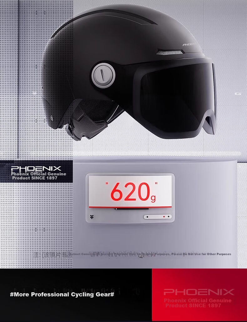 Phoenix Electric Vehicle Helmet Unisex New National Standard 3C Certified Safety Helmet Four Seasons Universal Winter Warm Anti-Fog Electric Scooter Motorcycle Half Helmet Large Size 3C Matte Black +  11