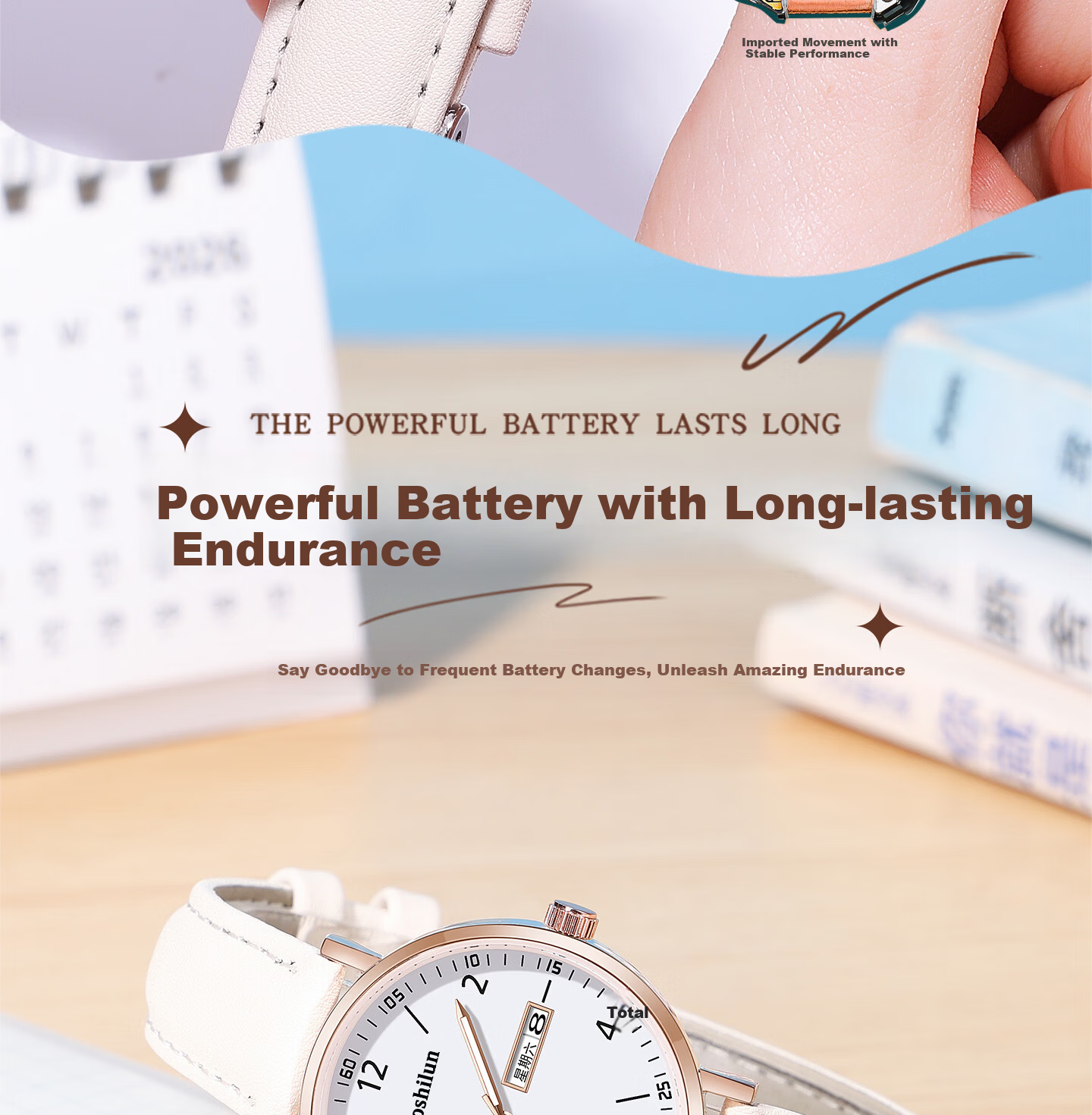 Bausch & Lomb Women's Watch Silent Quartz Sports Watch for High School Students Exam Gift 9