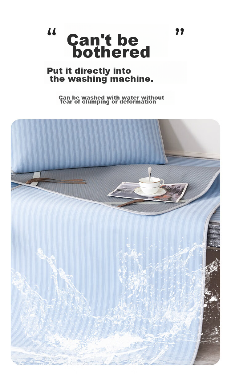 Laoxijiang Ice Silk Student Mat, Class A Ice Silk Cooling Mat, Single Person Single Mat, Blue, 90*200 [Machine Washable] 10