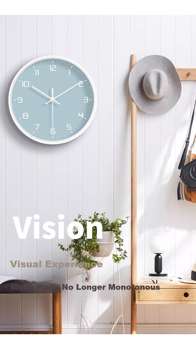 Compas Silent Wall Clock Living Room Minimalist Aesthetic Creative New Bedroom Quartz Wall Clock 7121B White 4