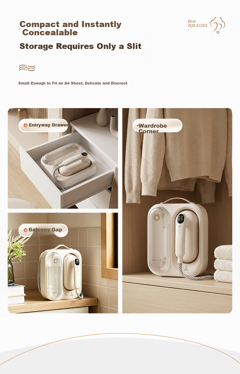 Bear Titanium Hanging Garment Steamer Handheld Portable Desktop Steamer 90g/min High Steam Electric Iron 2026 New Model ZQZ-E15D1 13