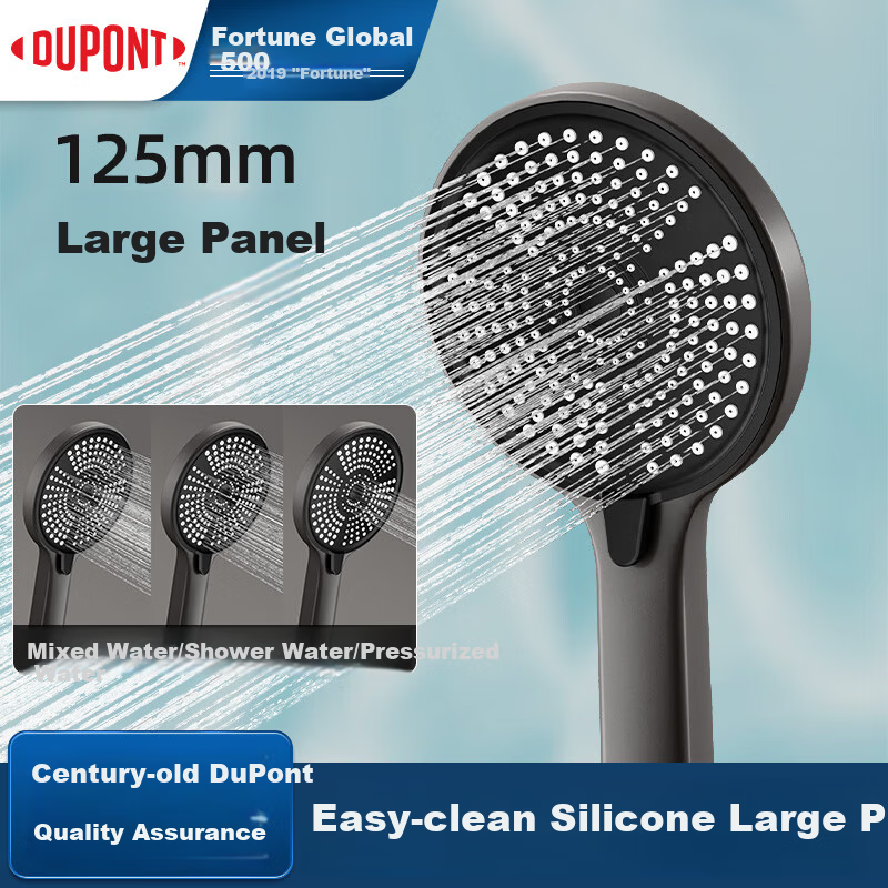 DU PONT Fortune Global 500 Large Panel Pressurized Handheld Shower Head