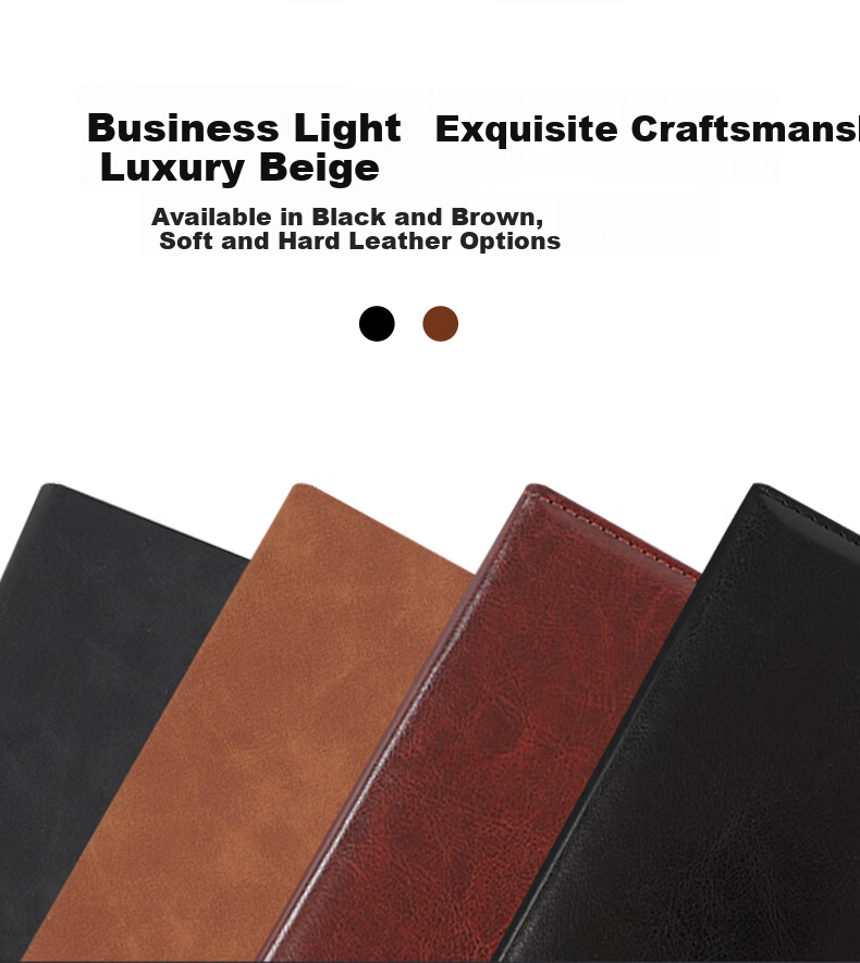 BEIFA Fashion PU Leather Business Notebook Soft Skin Thickened Diary Meeting Notes A5/100 Sheets Black [Back to School Essential] 3