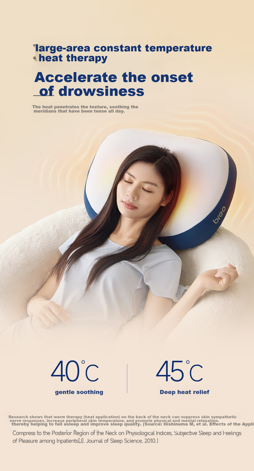Breo PS1Lite Sleep Aid Massage Pillow [Sun Yingsha Edition] Cervical Spine Massager Shoulder and Neck Massager Trapezius Neck Sleep Aid Birthday Gift Price Guarantee 618 6