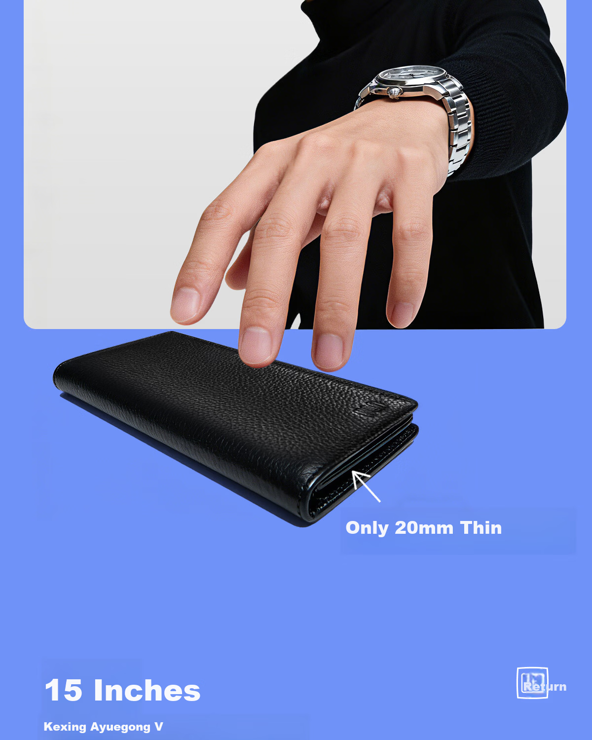 HLA Men's Long Wallet 2026 New Style Coin Purse Card Holder Birthday Gift for Boyfriend Husband 8
