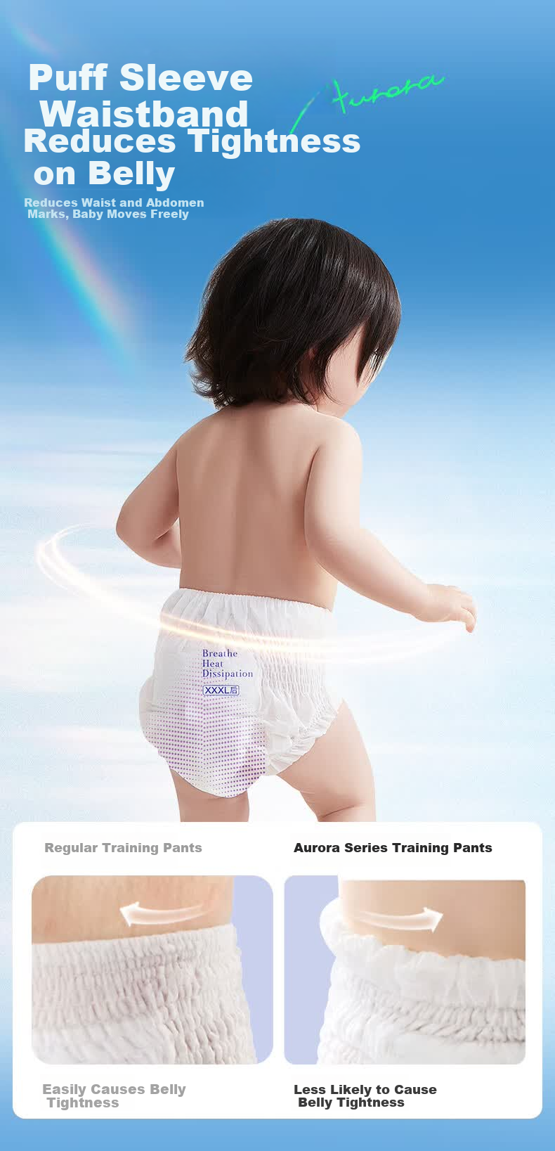 Biba Baby Aurora L Pants L60 Pack Box Baby Diapers Summer Lightweight Breathable Cooling Camellia Extract 9